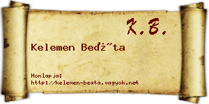 Kelemen Beáta névjegykártya