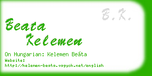 beata kelemen business card