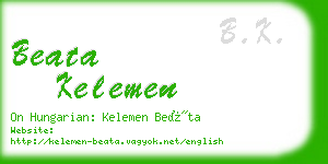 beata kelemen business card